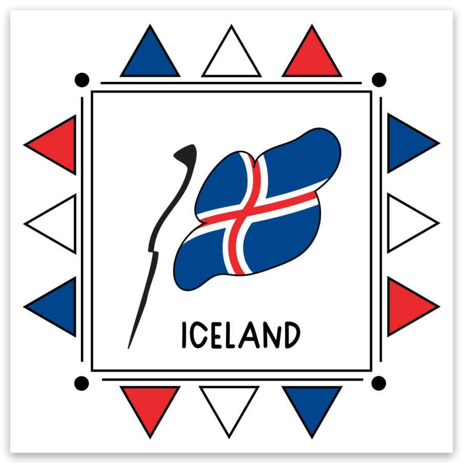 Iceland Flag 3x3 Sticker