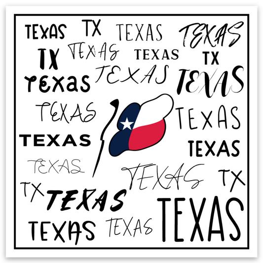 Texas 3x3 Square Sticker