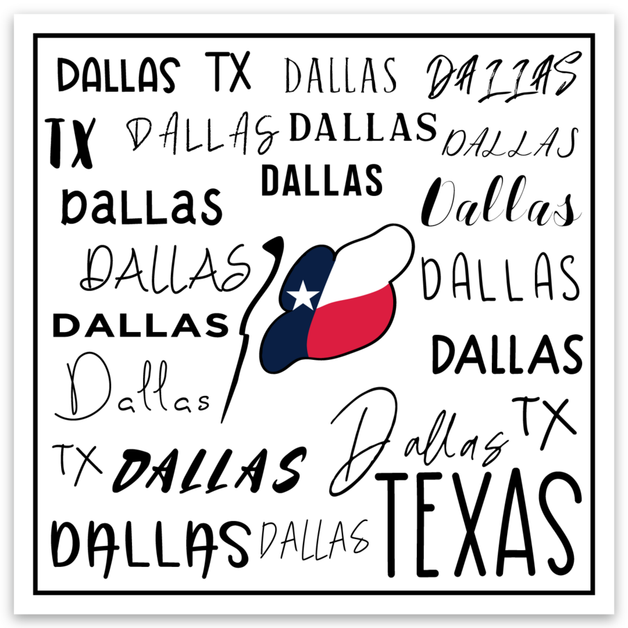Dallas Texas 3x3 Sticker