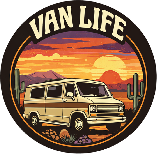 Van Life Desert Glow Sticker