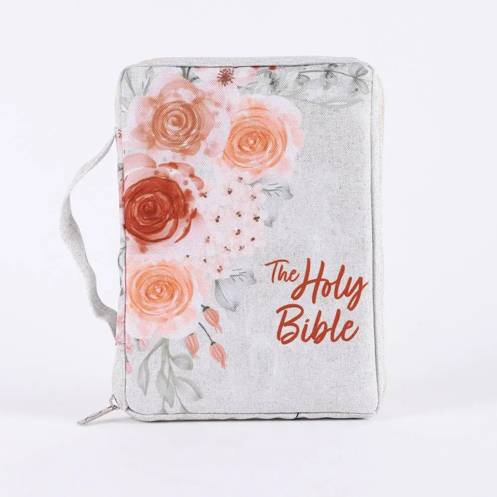 Bible Cover Canvas Floral Holy Bible L