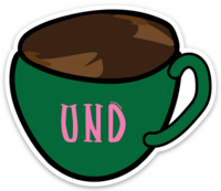 cup UND green p STICKER