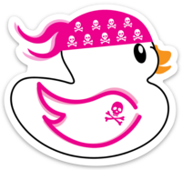 Ducky in Pink Skull Bandana Pink Tattoo