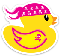 Ducky in Pink Skull Bandana Pink Tattoo Y