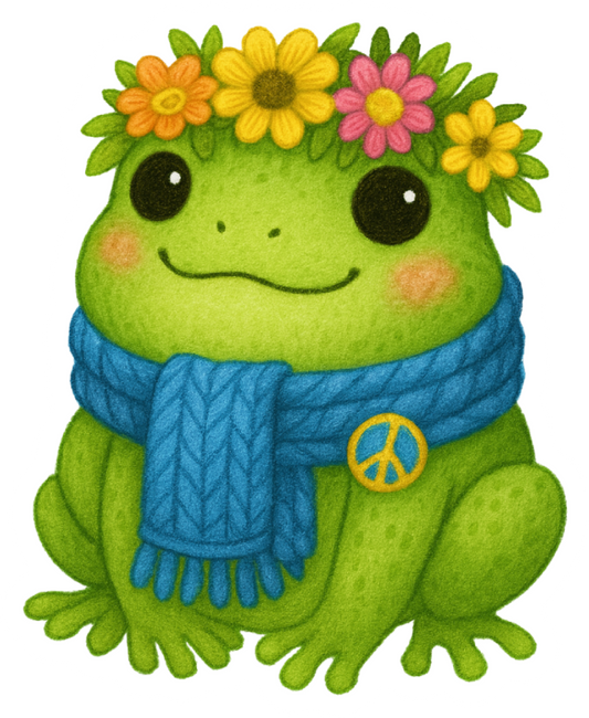 Hippie Scarf Frog sticker
