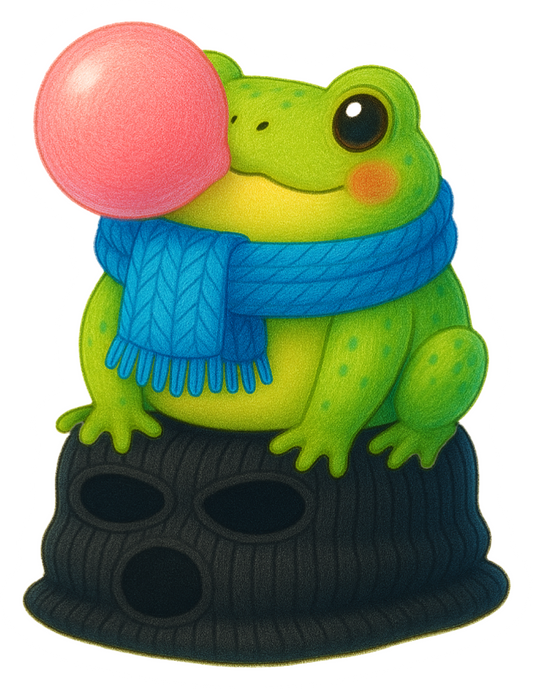 Peaceful Frog Bubblegum Mask sticker
