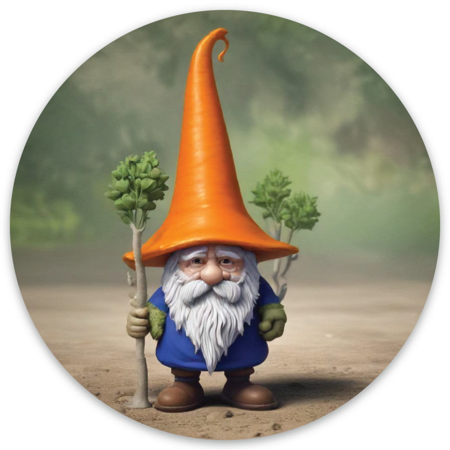 Garden Carrot Top Gnome | 3x3 Magnet