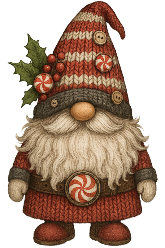Peppermint Gnome Swedish Dishcloth