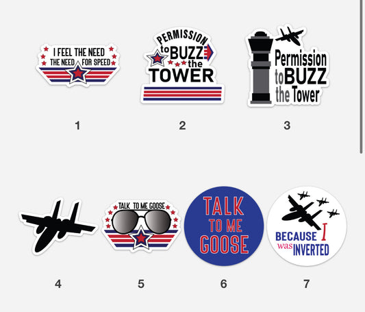 Limited Edition Top Gun Sticker 7 Pack