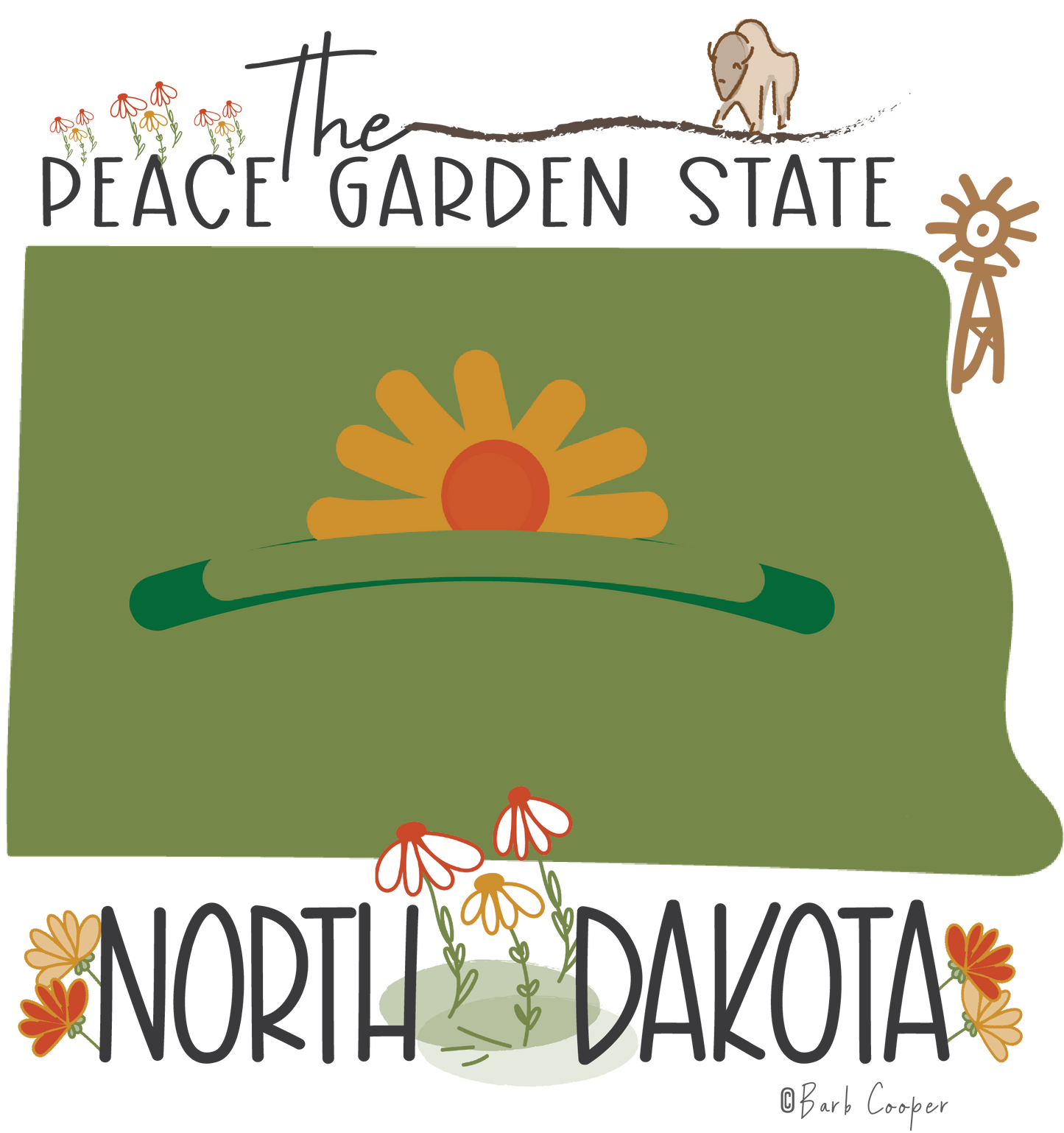 Peace Garden State MAGNET