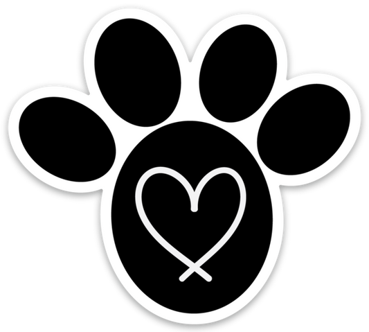 Paw with Heart 3x3 sticker