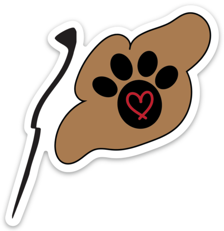 Flag Paw Print Heart