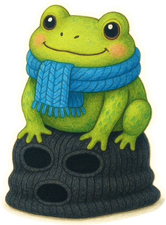 Peaceful Frog Sitting Strong LARGE sticker