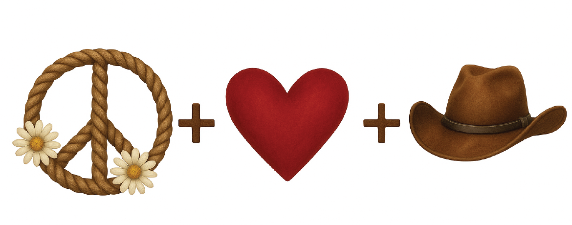 ROPE Peace Love Hat Sticker