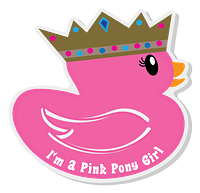 Pink Pony Duck Crown Pin Acrylic