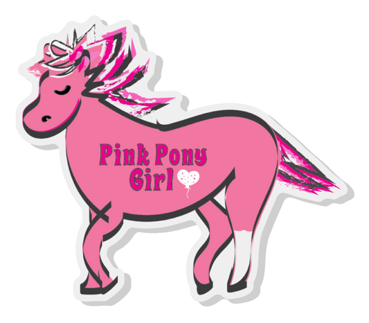 Pink Pony Girl Pin Acrylic