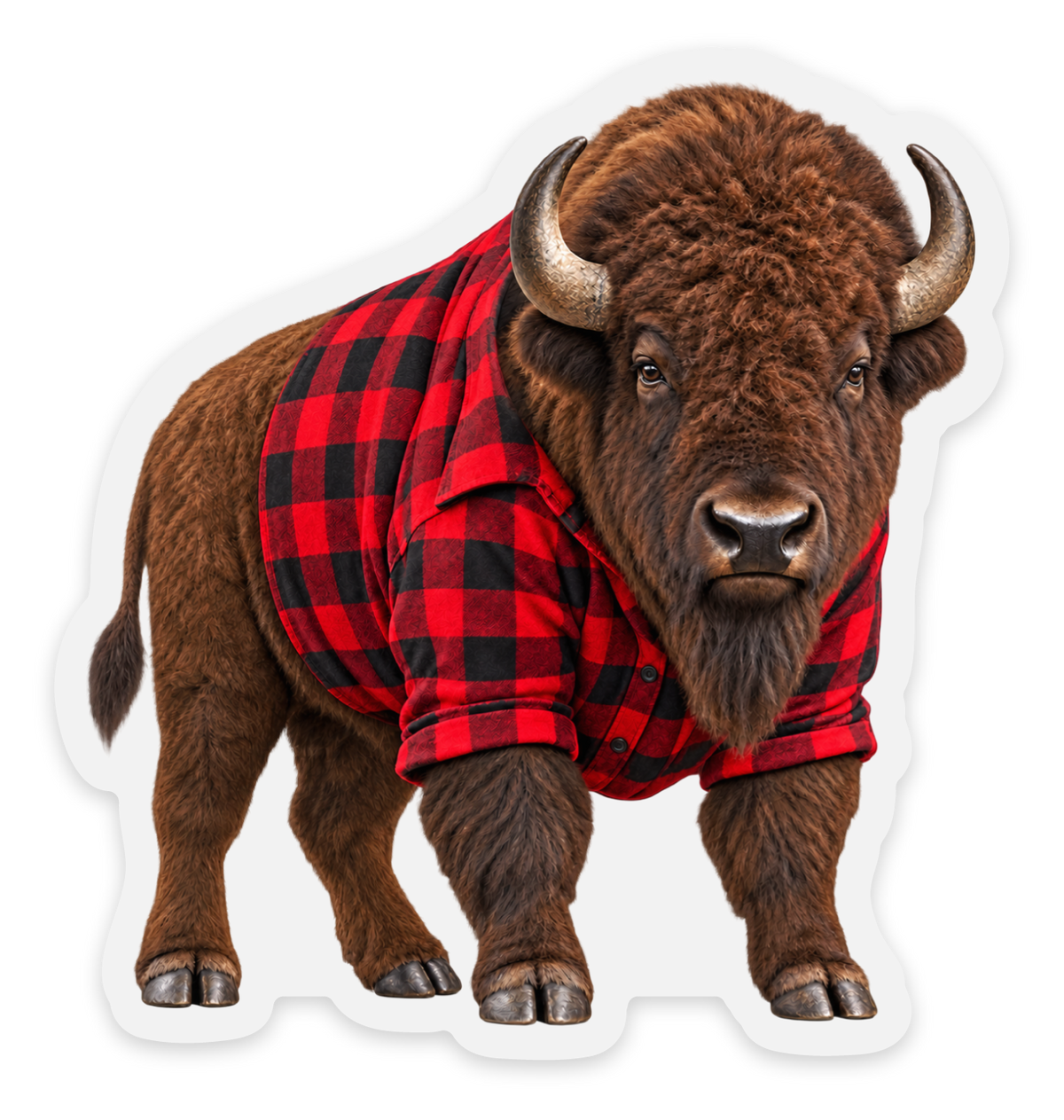 Buffalo Plaid red sticker