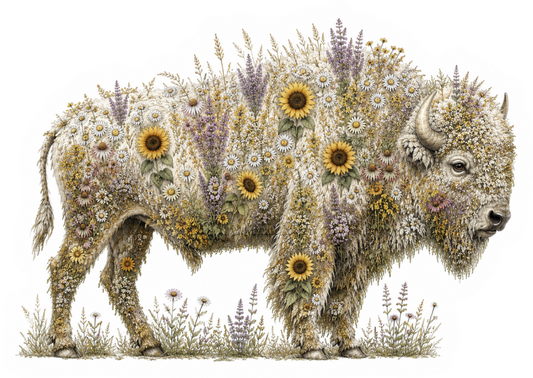 Buffalo Wildflowers WHITE magnet