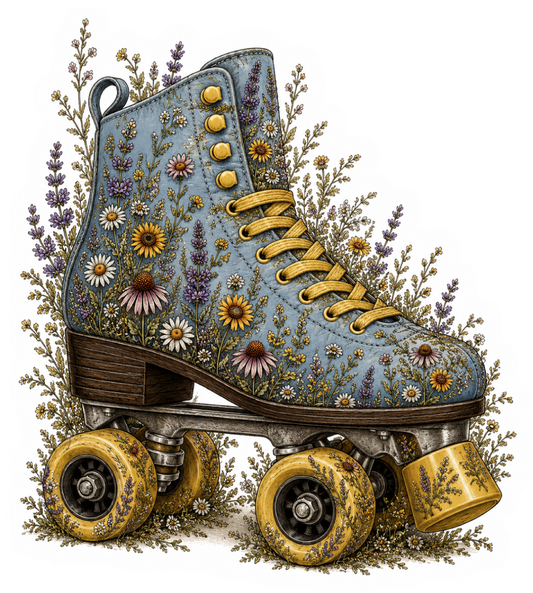 Roller Skate Wildflower Sticker