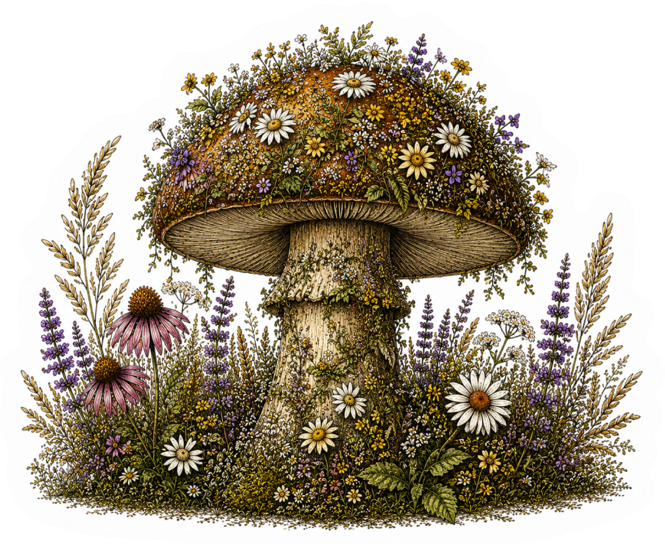 Mushroom Wildflower Sticker
