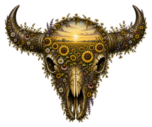 Sunflower Skull Wildflower magnet