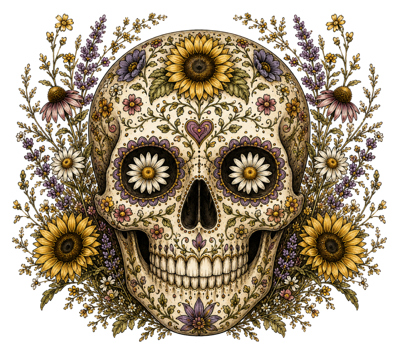 Sugar Skull Wildflower magnet