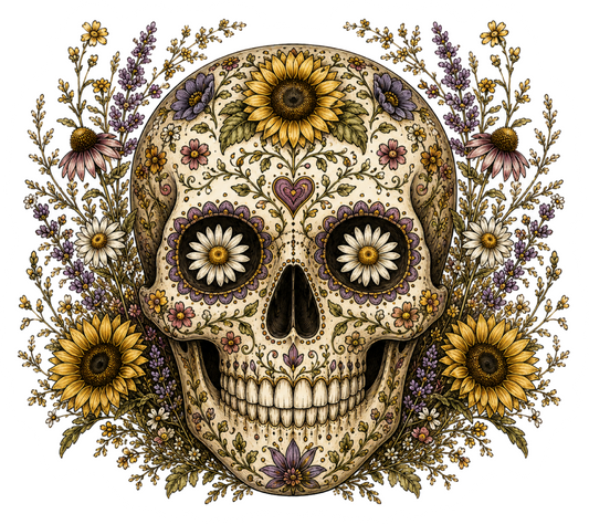 Sugar Skull Wildflower magnet