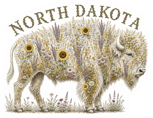 Buffalo Wildflowers WHITE-ND magnet