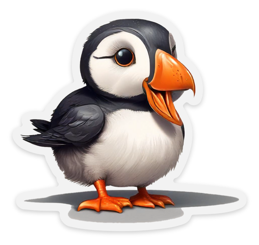 Cartoon Puffin Sticker - Die-cut