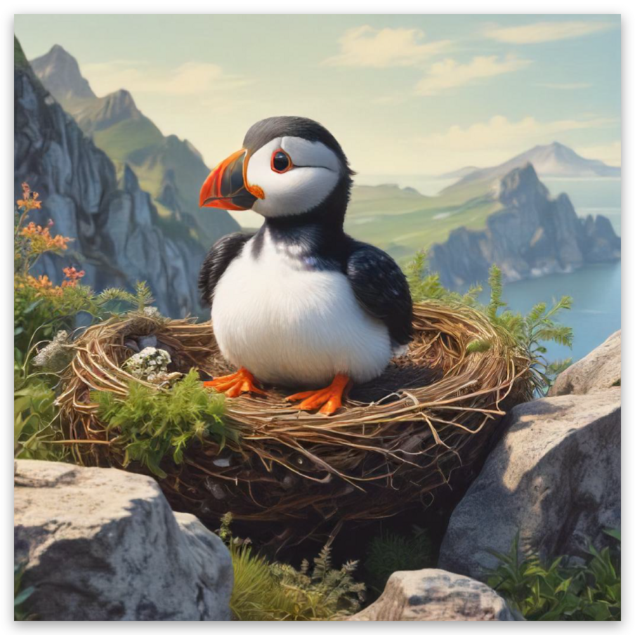 Puffin Nest | 3x3 magnet