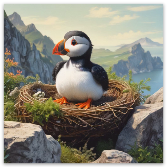 Puffin Nest | 3x3 magnet