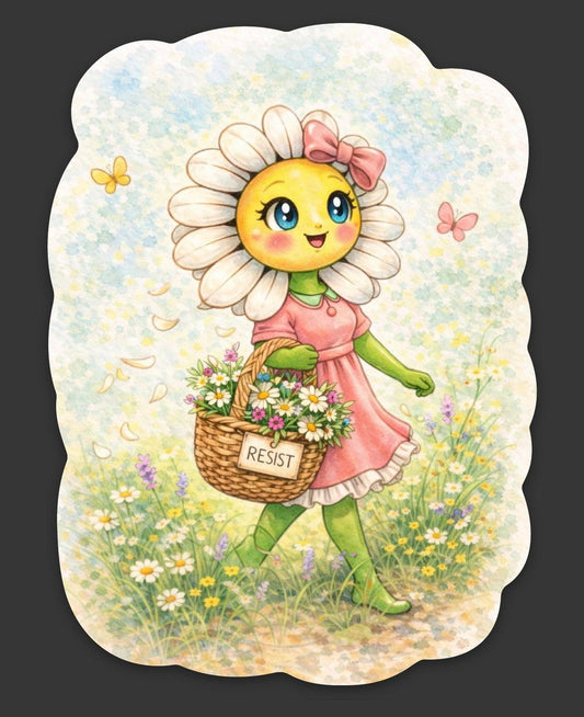 Resist Daisy Basket - Sticker