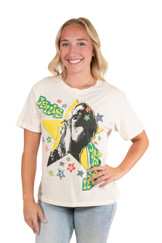 Daydreamer Janis Joplin Scrapbook Art Band Graphic Tee