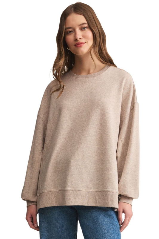 Z Supply Natural Heather Modern Weekender Sweatshirt