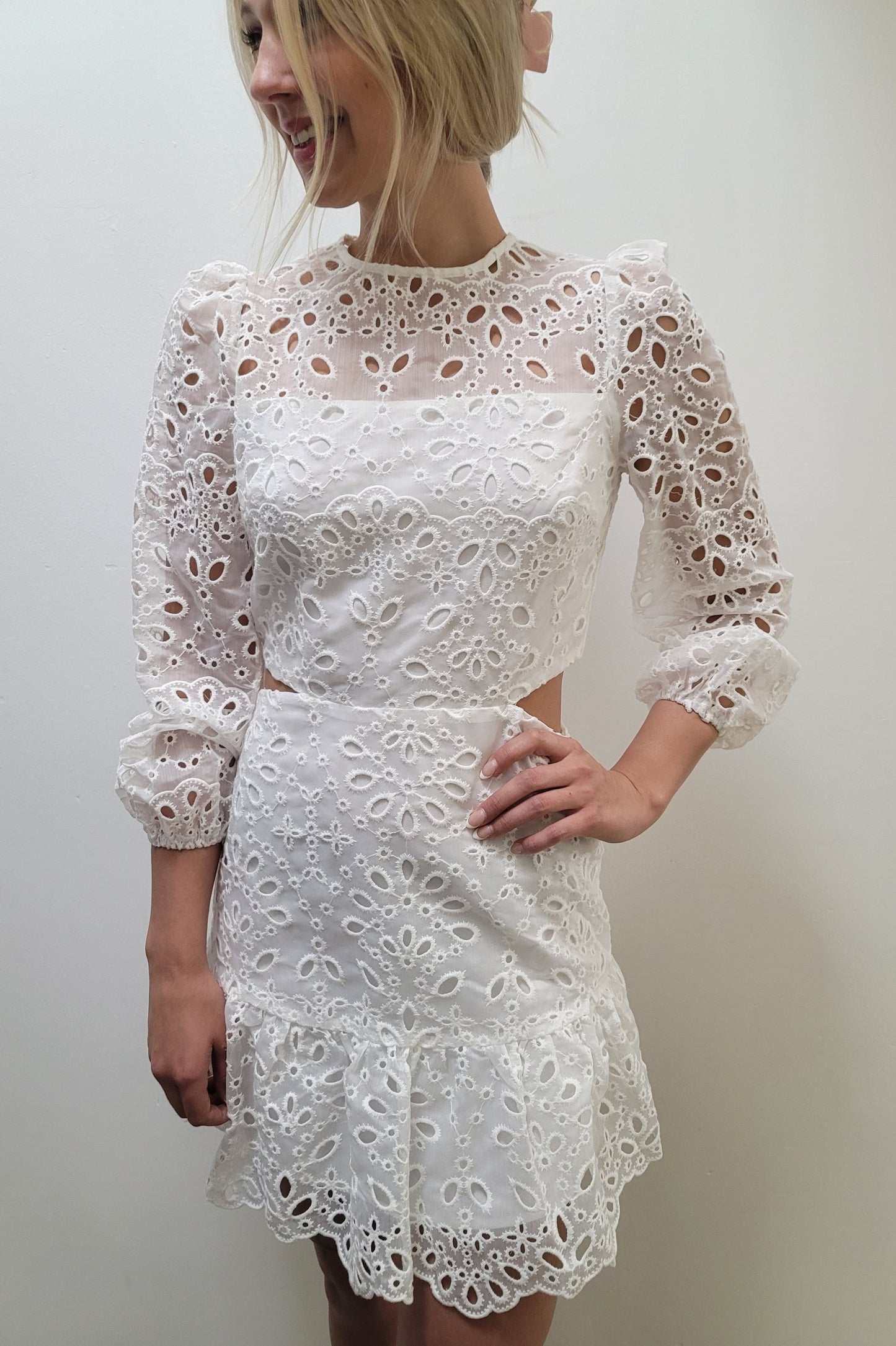 Lucy Paris White Faith Cut Out Dress