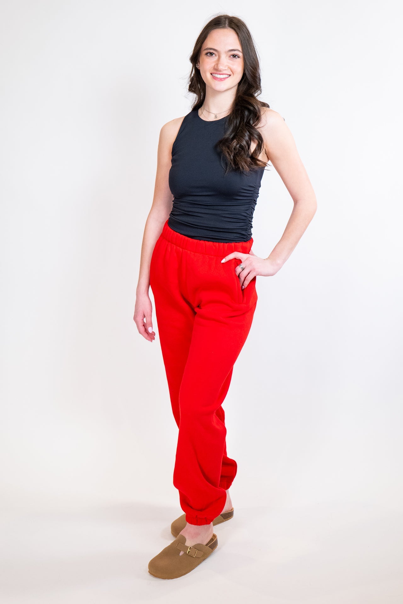 Cherry Red Everyday Baggy Joggers