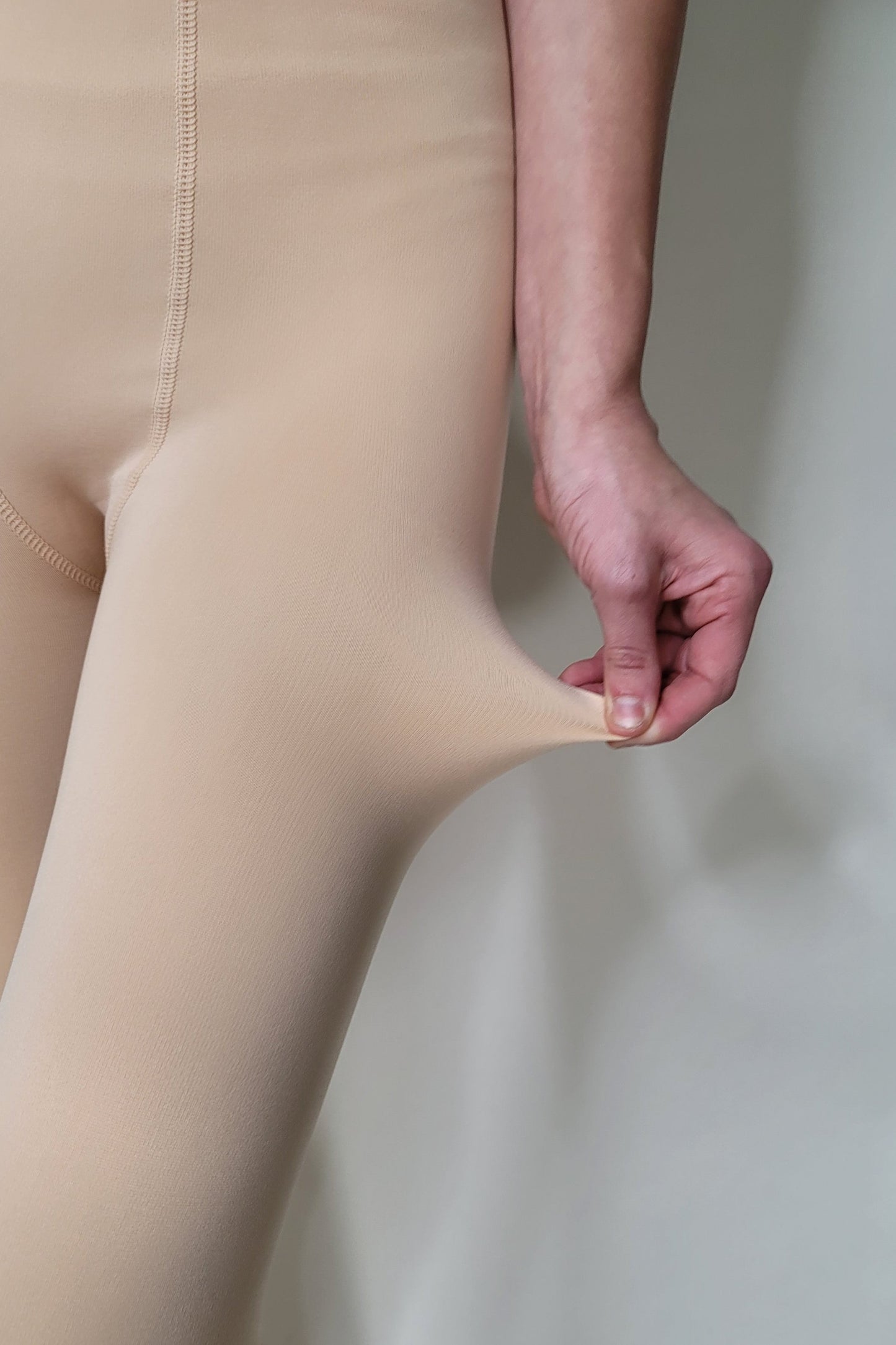 Beige Warm Fleece Lined Pantyhose Tights