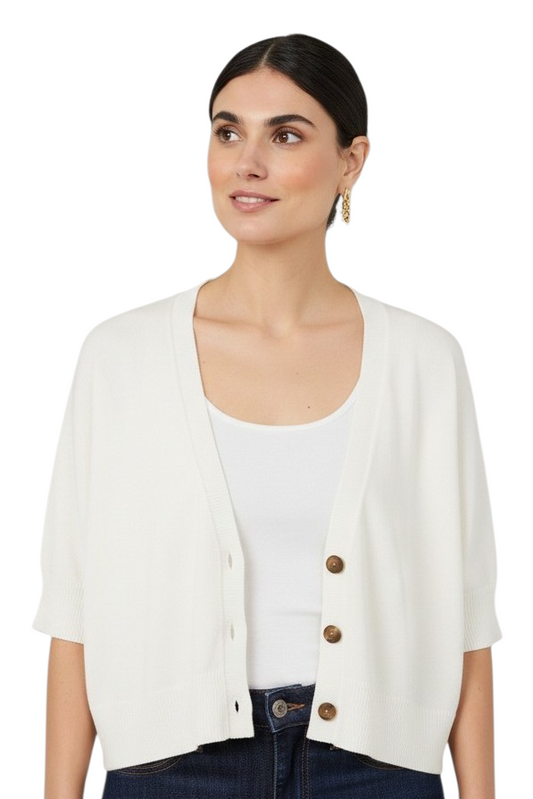 Soyaconcept Off White V Neck Dollie Knit Cardigan