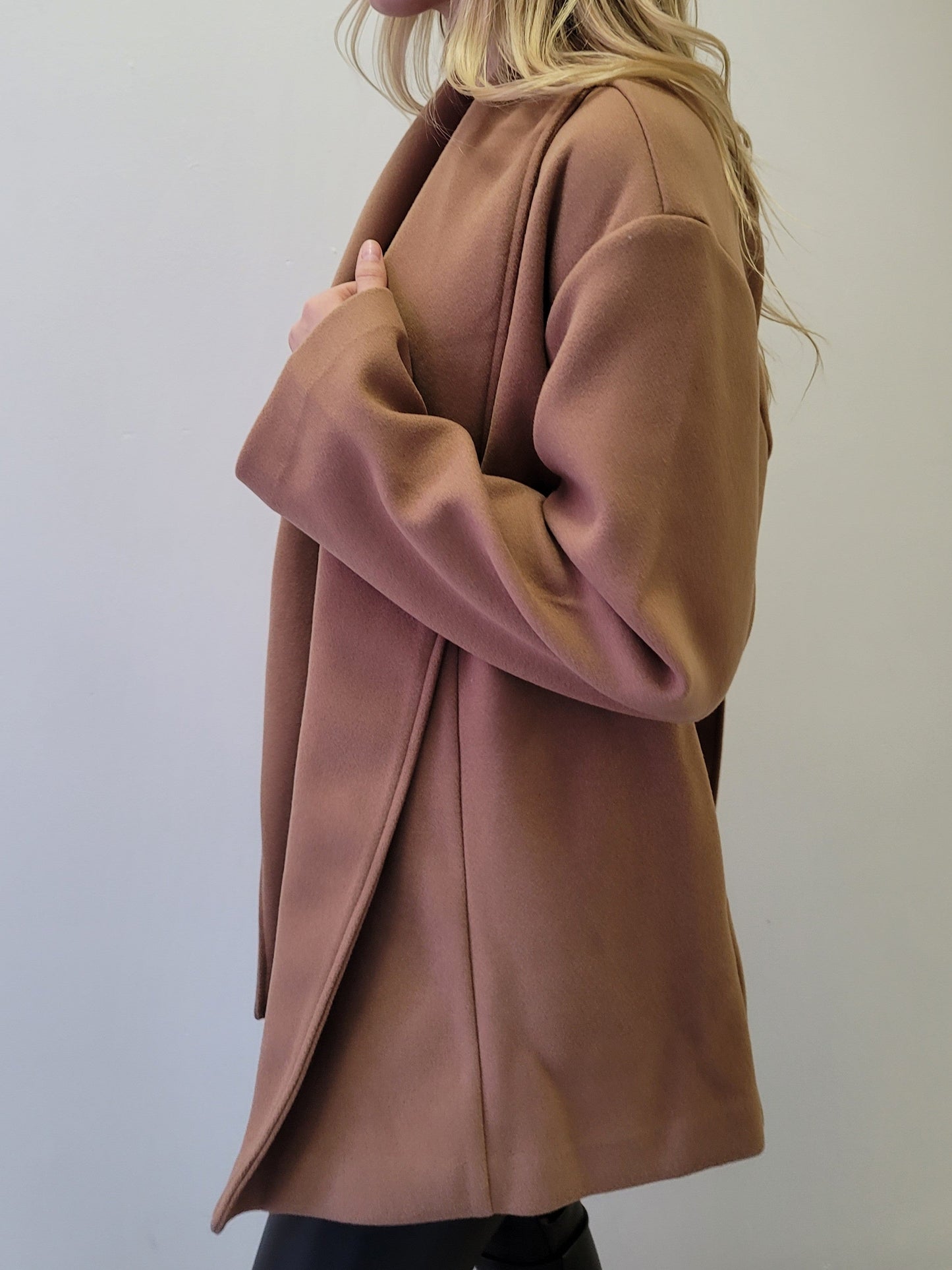 Dex Soft Camel Belted Shawl Collar Coat