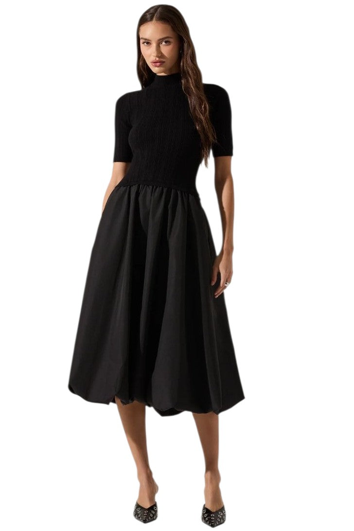 Astr Caerlion Contrast Knit Midi Dress