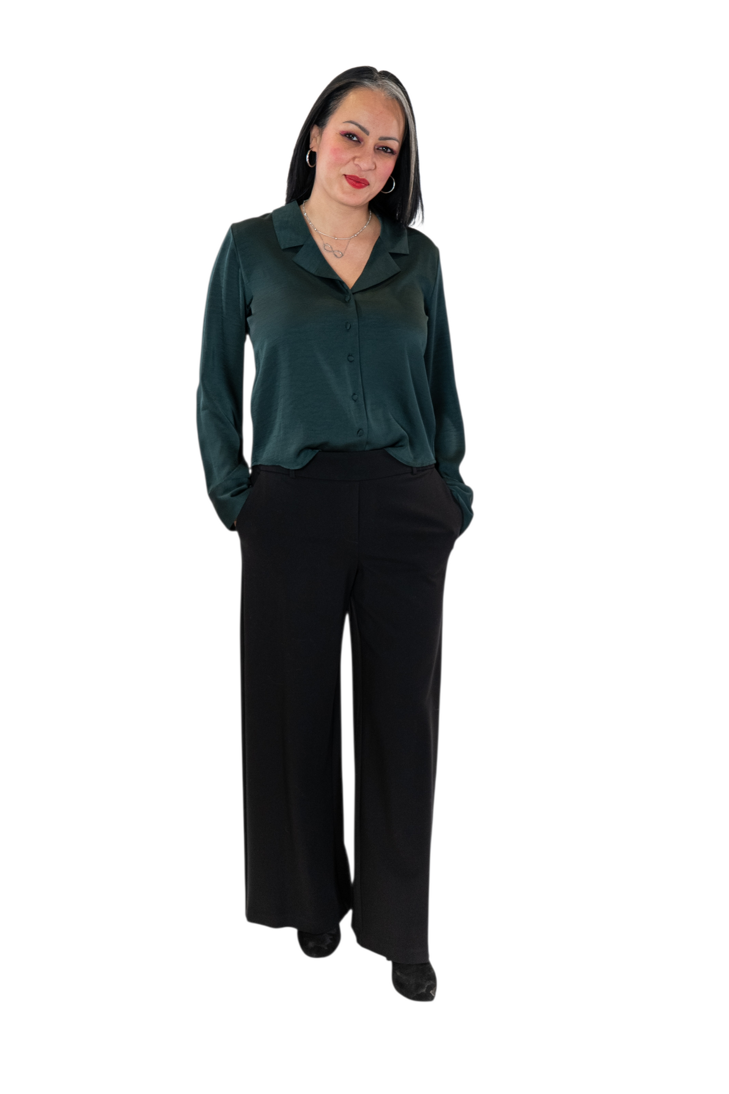Z Supply Garland Green Satin Shirt Top