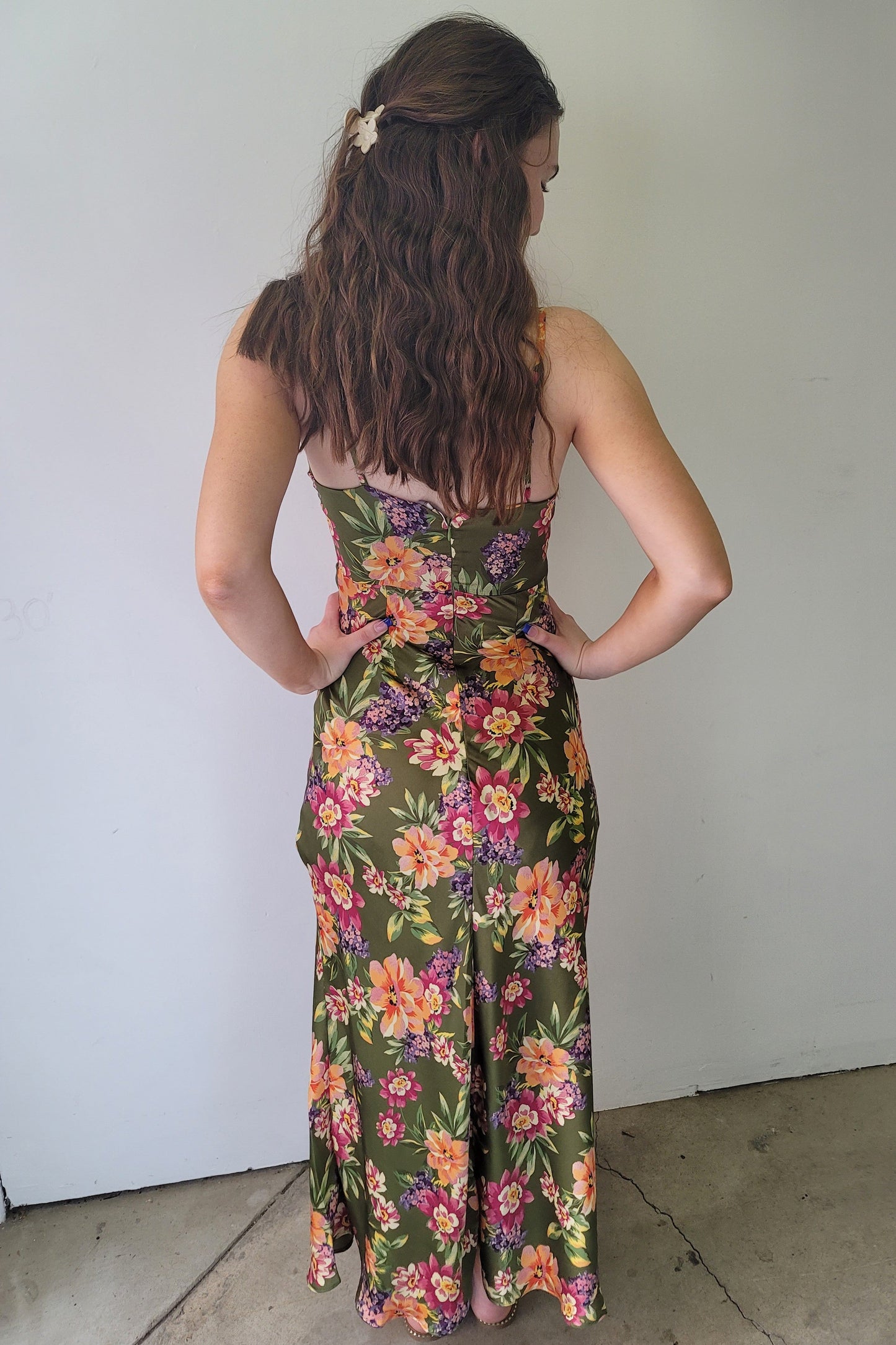 Willow Garden Party Surplice Shirred Side Midi Dress