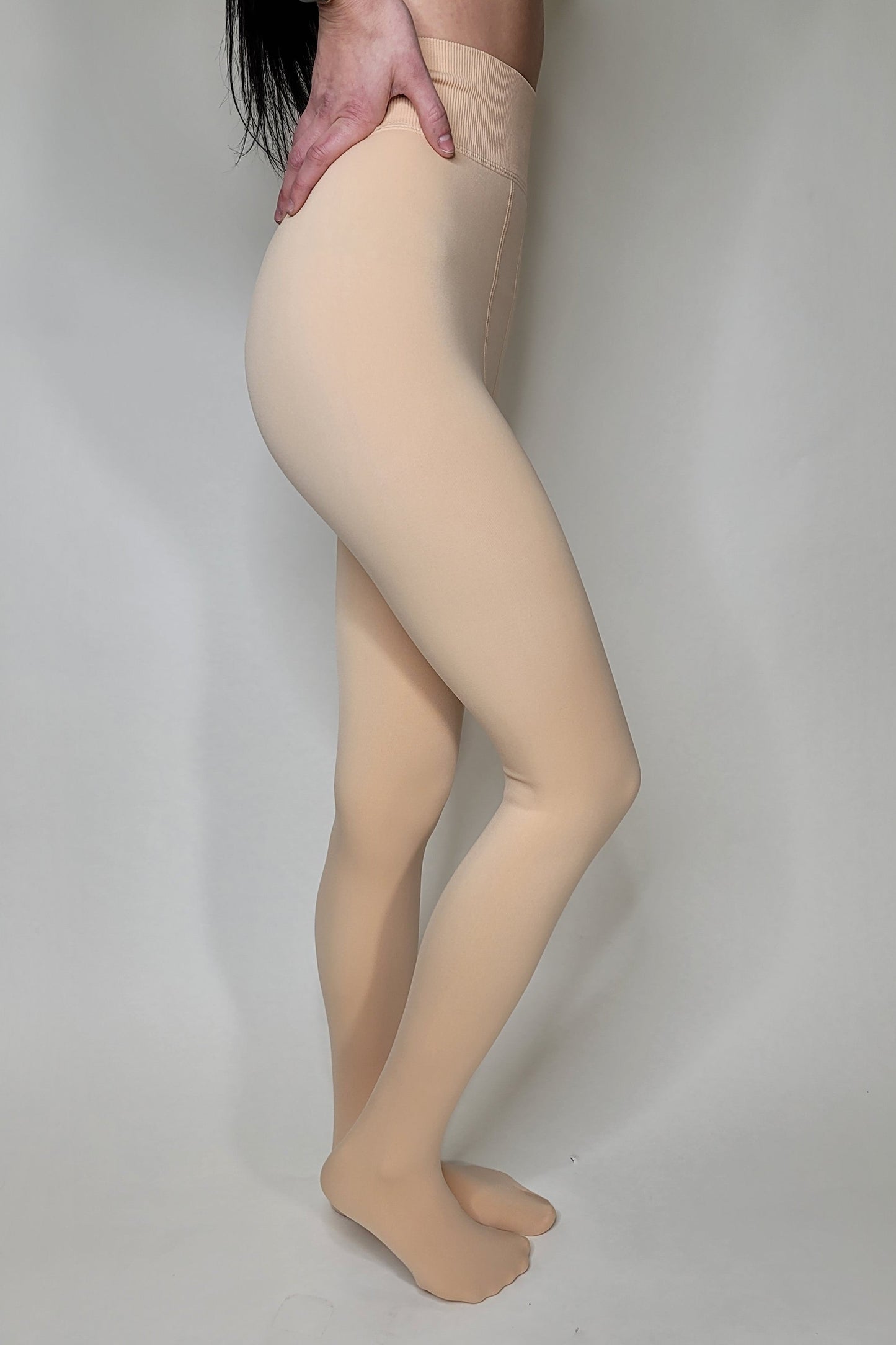 Beige Warm Fleece Lined Pantyhose Tights