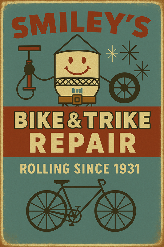 Smiley Bike Trike Repair Sign Magnet