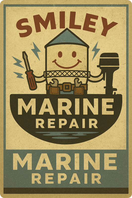 Smiley Marine Repair Sign Sticker