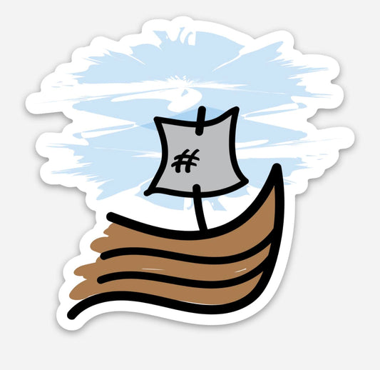 Viking Ship sticker 3x3