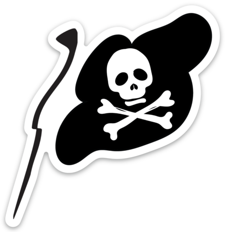 Flag Skull White Black