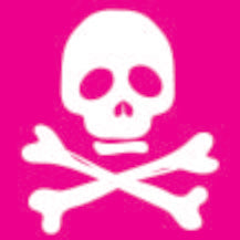 Skull White Pink 02 diecut