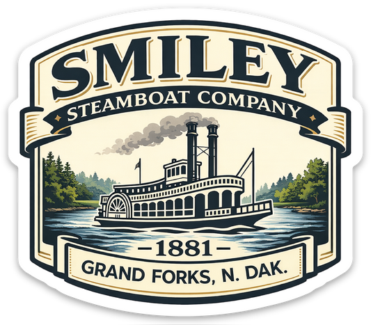 Smiley Steamboat Co Badge STICKER