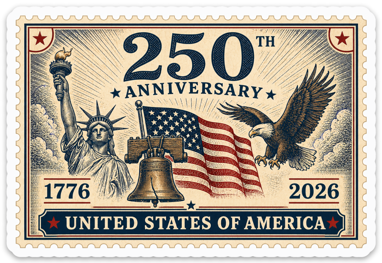 STAMP 250th Anniversary USA Sticker